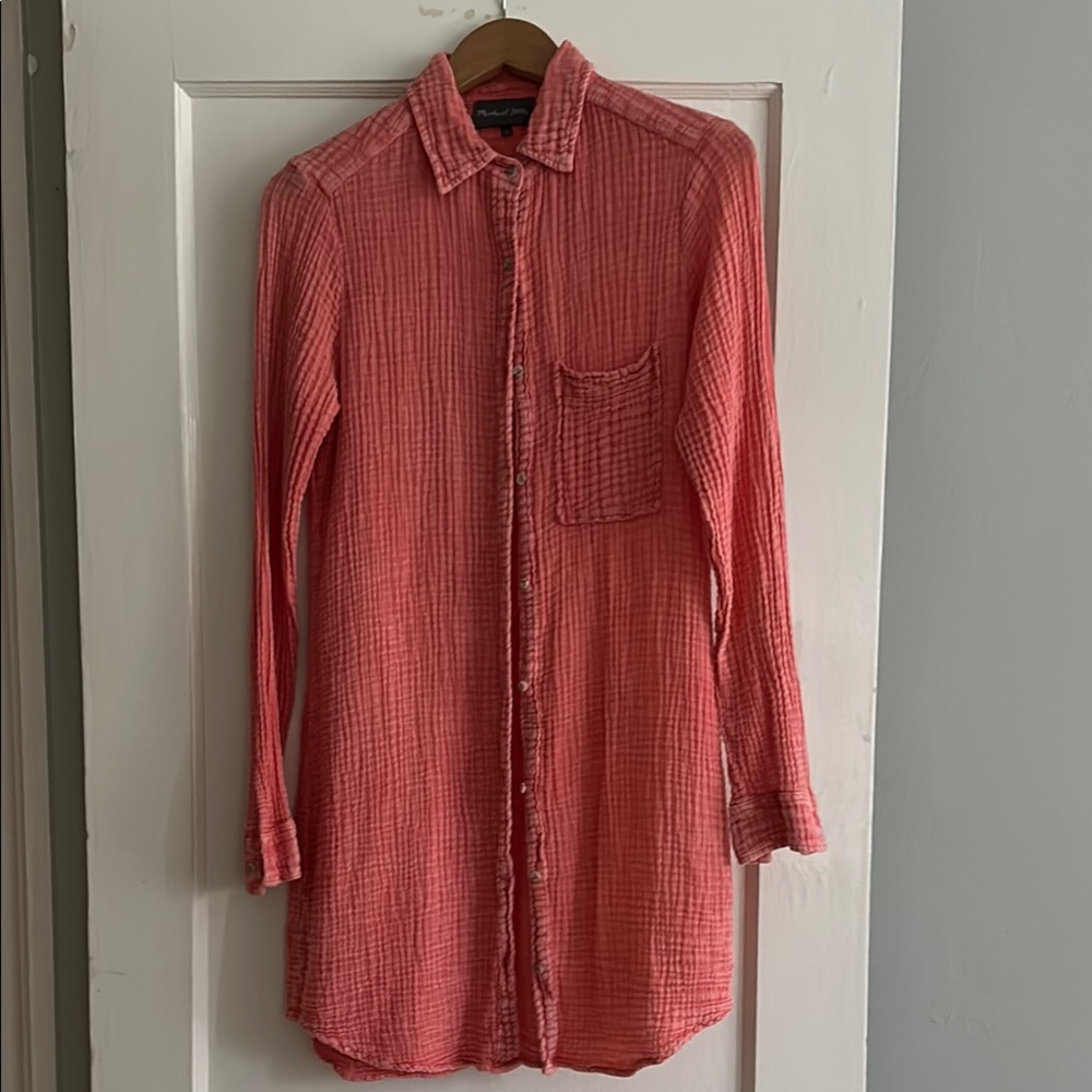 Michael Stars Coral Casual Button Down Shirt